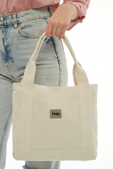 Zoozie Bags Bolso Tote de Lona Color Crema